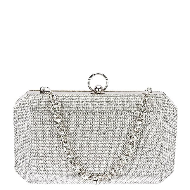Geanta clutch argintiu cu pietricele BCK-1110 05