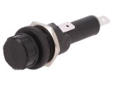 Clemă Siguranțe Cilindrice 6.3x32mm 250V Neagră pe Panou