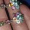 CERCEI argint 925 CU PIETRE DE SAFIR NATURAL multicolore !model floare!!