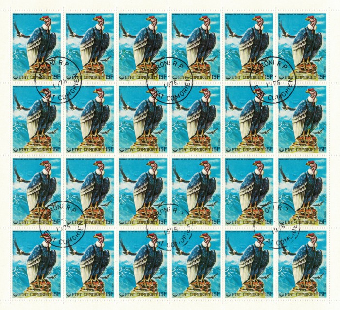 COMORE 1976 - Animale pe cale de disparitie / 6 coli complete (6 imagini)