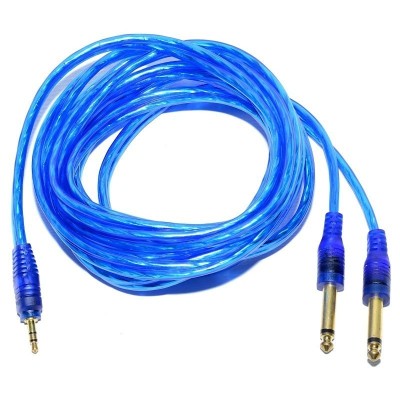 Cablu audio elSales ELS-JT2JM cu conector Jack 3,5 mm tata-2 Jack 6.3 mm tata mono siliconat, lungime 3 metri foto
