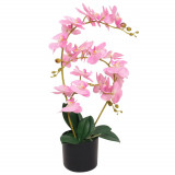 Planta artificiala orhidee cu ghiveci, 65 cm, roz GartenMobel Dekor, vidaXL