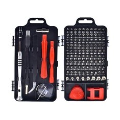 Set surubelnite multifunctionale de precizie, 110 piese, magnetice, - Rosu Negru