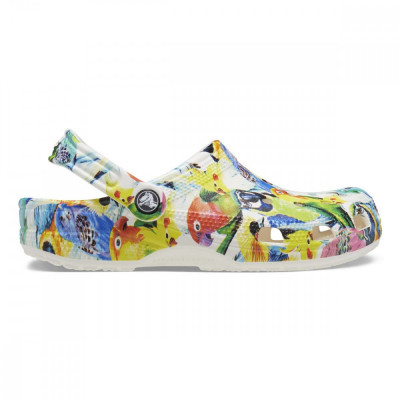 Saboti Crocs Classic Island Escape Clog Alb - White/Multi foto