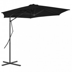 vidaXL Umbrelă de exterior cu stâlp din oțel, negru, 300x230 cm