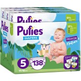 Scutece Pufies Fashion&amp;amp;Nature, Monthly Box, 5 Junior, 11-16 kg, 138 buc