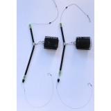 Set 2 monturi de pescuit caras,platica,morunas,mreana la feeder cu cosulet pe Dunare 70-80 gr