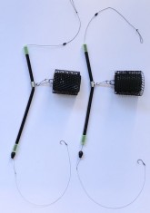 Set 2 monturi de pescuit caras,platica,morunas,mreana la feeder cu cosulet pe Dunare 70-80 gr