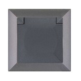 Priza simpla Abex Perla PT-17 PH, incastrata, cu capac, contact de protectie, antracit