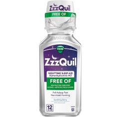 Supliment Alimentar, ZzzQuil, fara Alcool si Arome Artificiale, pentru Somn Linistit, Aroma Fructe d