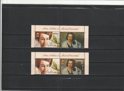 ROMANIA 2023 LP 2411 ANA ASLAN SI &amp;quot;ELIXIRUL TINERETII&amp;quot; SERIE CU VINIETA MNH NESTAMPILATA foto