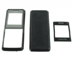 Carcasa telefon Samsung E1110 set 3 piese neagru foto