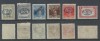 Emisiunea Debretin 1919 lot nr 2 cu 6 timbre avand sursarj ranversat, Nestampilat