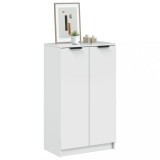 VidaXL Pantofar, alb extralucios, 59x35x100 cm, lemn compozit