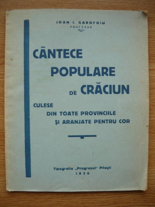 IOAN I. GAROFOIU - CANTECE POPULARE DE CRACIUN - 1936