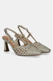 Answear Lab pantofi cu toc culoarea auriu