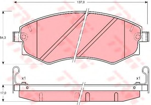 Set placute frana,frana disc HYUNDAI MATRIX (FC) (2001 - 2010) TRW GDB3169