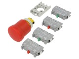 Comutator: acţionat prin apăsare 22mm Poz.i stab: 2 roşie fără