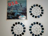 LOT 9 DIAPOZITIVE CIRCULARE VIEW MASTER 3D - USA , MONACO , GRECIA