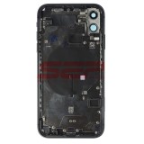 Carcasa Completa iPhone 11 Neagra + Suport SIM, Butoane, Flex Magsafe, Geam Camera Spate Original