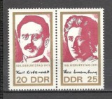 D.D.R.1971 100 ani nastere R.Luxemburg si K.Liebknect-oameni politicii SD.313, Nestampilat