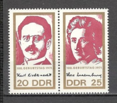 D.D.R.1971 100 ani nastere R.Luxemburg si K.Liebknect-oameni politicii SD.313 foto