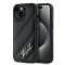 Husa iPhone 15 Plus Karl Lagerfeld Diagonal Quilted Script, negru, KLHCP15MPQDSMGK