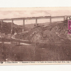 FV3-Carte Postala- FRANTA - Busseau-d'Ahun, Le viaduct. , circulata 1935