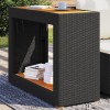 Gossi masa laterala de gradina blat lemn negru 100x40x75 cm poliratan