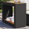 Gossi masa laterala de gradina blat lemn negru 100x40x75 cm poliratan