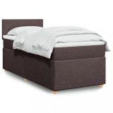vidaXL Pat box spring cu saltea, maro &icirc;nchis, 80x200 cm, textil 3288803