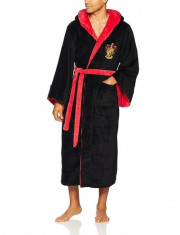 Halat De Baie Gryffindor Harry Potter Fleece Bathrobe Black Burgundy foto