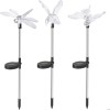Set 3 Lampi Solare LED tip pasare-fluture-libelula, Inaltime 43 cm, eMazing, Multicolor