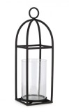 Cumpara ieftin Suport lumanare metal negru Siwan 15x15x48 cm