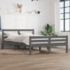 VidaXL Cadru de pat, gri, 140x190 cm, lemn masiv de pin 814801