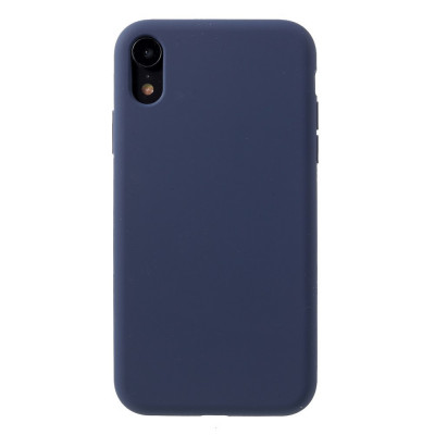 Husa protectie compatibila cu Apple iPhone XR Liquid Silicone Case Albastru inchis foto