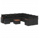 Cumpara ieftin Patio Sofa Set 11-Locuri Black