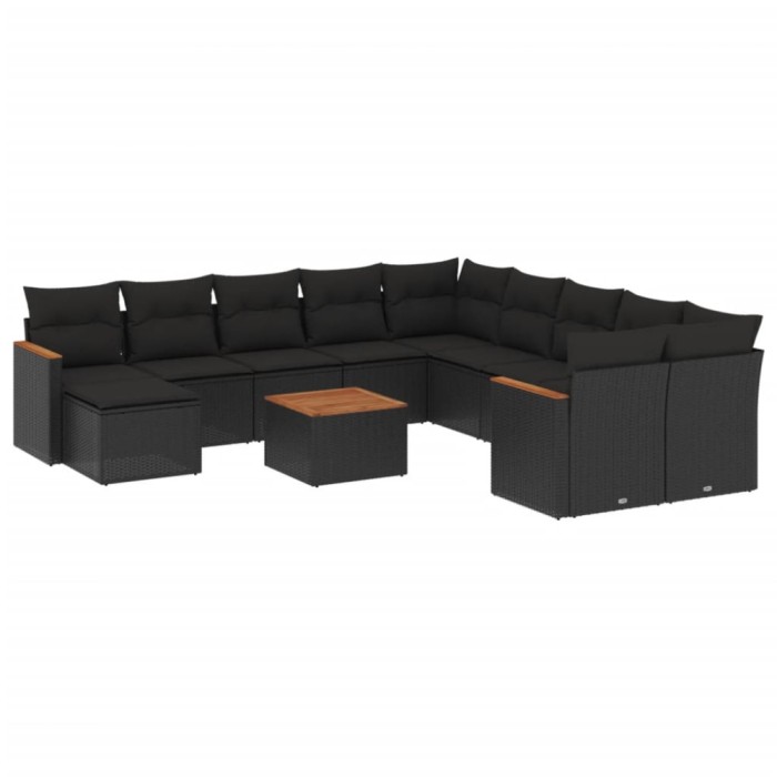 Patio Sofa Set 11-Locuri Black