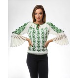 IE tricotata cu model floral verde si maneci lungi Onibon