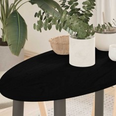 vidaXL Blat de masă maro &icirc;nchis 80x40x2 cm lemn masiv de stejar oval 4009053