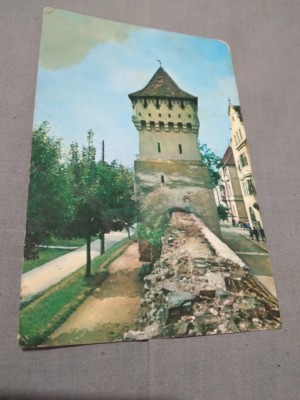 CARTE POSTALA SIBIU TURN DE APARARE CIRCULATA foto