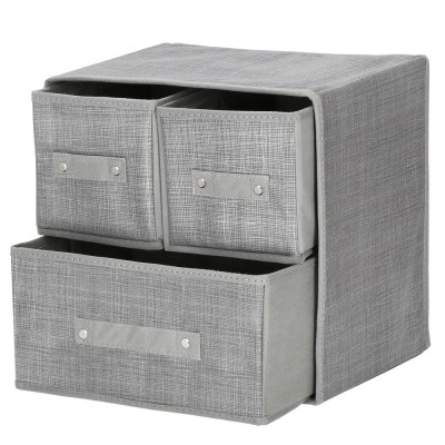 Organizator dulap tip lada cu 3 sertare, Sersimo, gri Household NewTrend foto