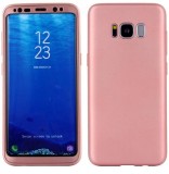 Husa FullBody Silicon MyStyle Rose-Gold pentru Samsung Galaxy S8 acoperire completa 360 grade cu folie de
