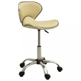 VidaXL Scaun pentru salon spa, crem, piele ecologică