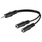 Cablu Adaptor Audio Jack 3.5mm Tata la 2x3.5mm Mama Goobay, Splitter Stereo, 20cm
