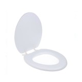 Capac alb pentru vasul toaletei Soft V Shape 36.8 x 42.6 cm, cu perna moale