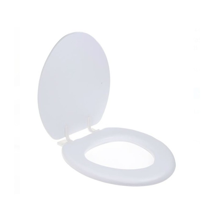 Capac alb pentru vasul toaletei Soft V Shape 36.8 x 42.6 cm, cu perna moale