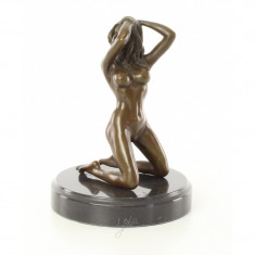 Nud - statueta erotica din bronz pe soclu din marmura EC-6