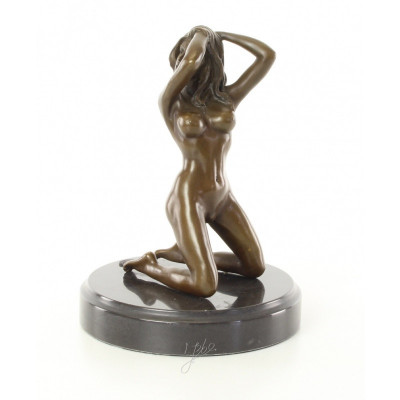 Nud - statueta erotica din bronz pe soclu din marmura EC-6 foto
