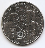 Cuba 1 Peso 1995 (ONU) Cupru-nichel, 38.61 mm KM-523 UNC !!!, America de Nord
